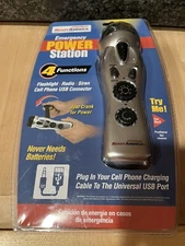 Ready America Emergency Power Station- Crank Power-No Batteries- 4 Functions NEW
