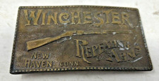 Winchester Repeating Arms Belt Buckle Vintage Brass New Haven Connecticut USA