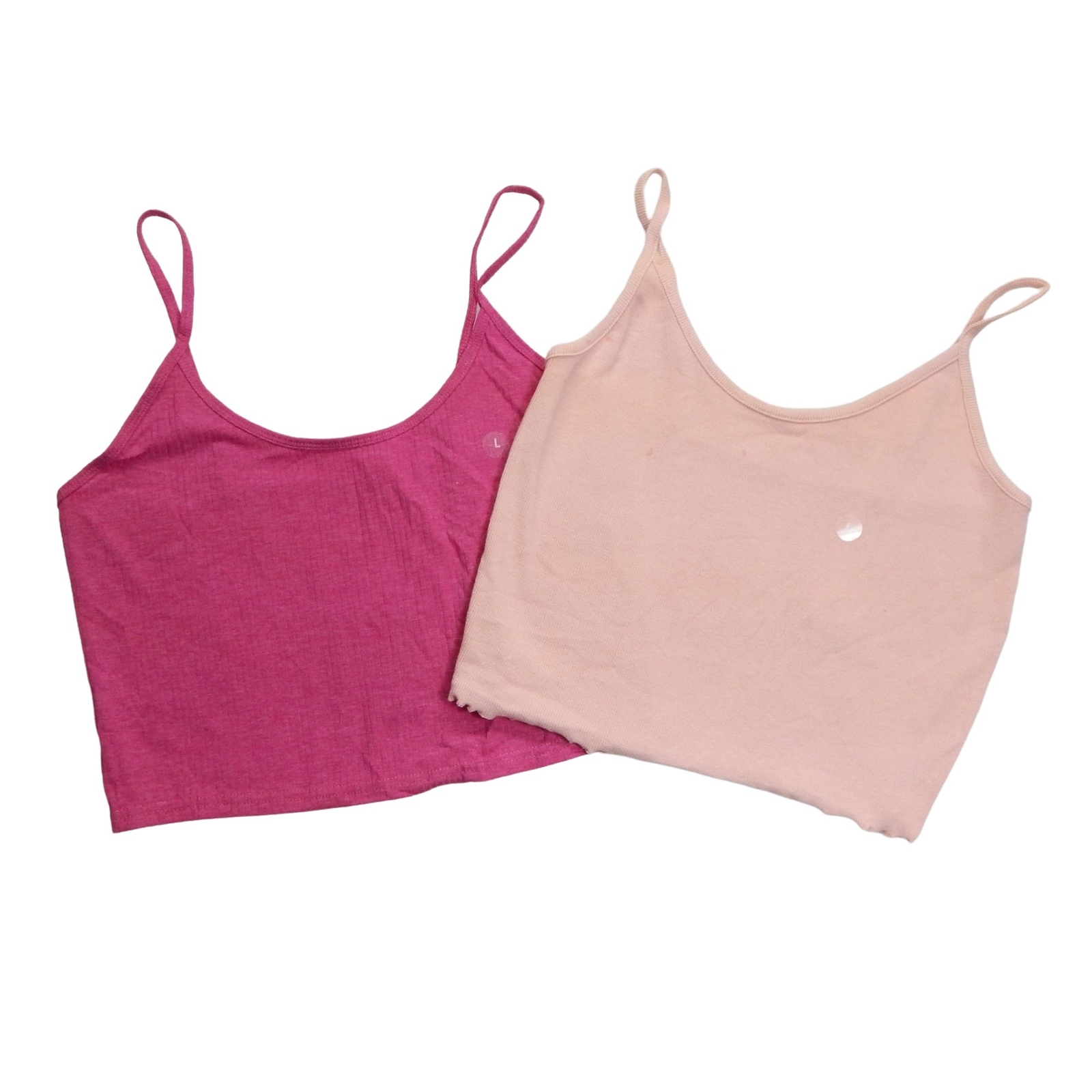 PacSun Knit Crop Top Womens 2 PC Spaghetti Strap Pink Hot Pink Size L | eBay