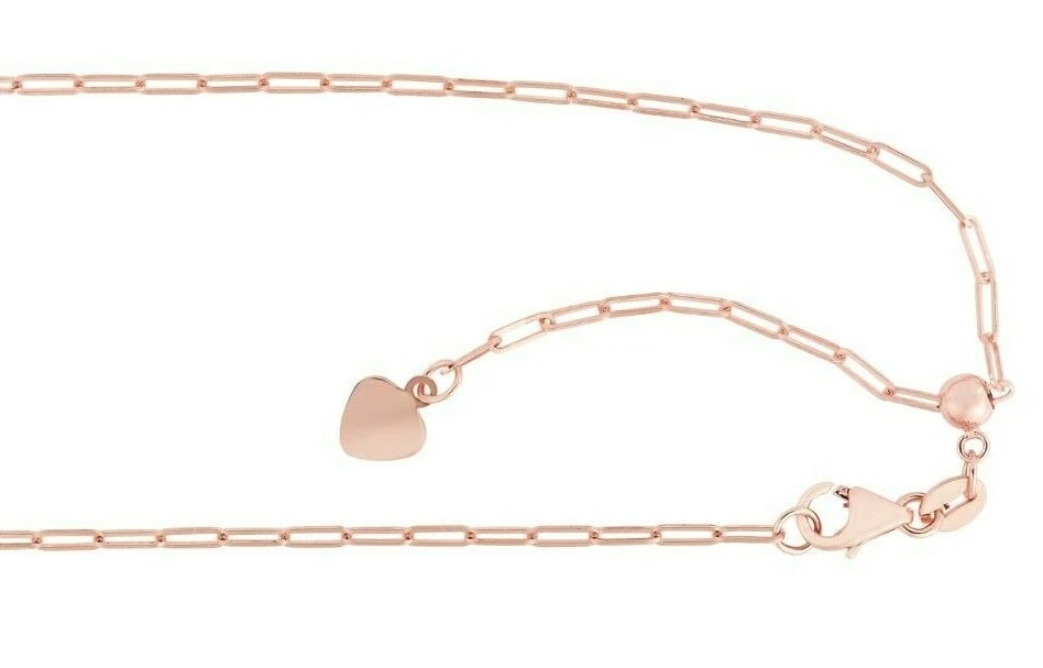 Cadena Clip Ajustable Oro Rosa 14K 1.5mm 22" con Bloqueo Langosta 2.5 gramos