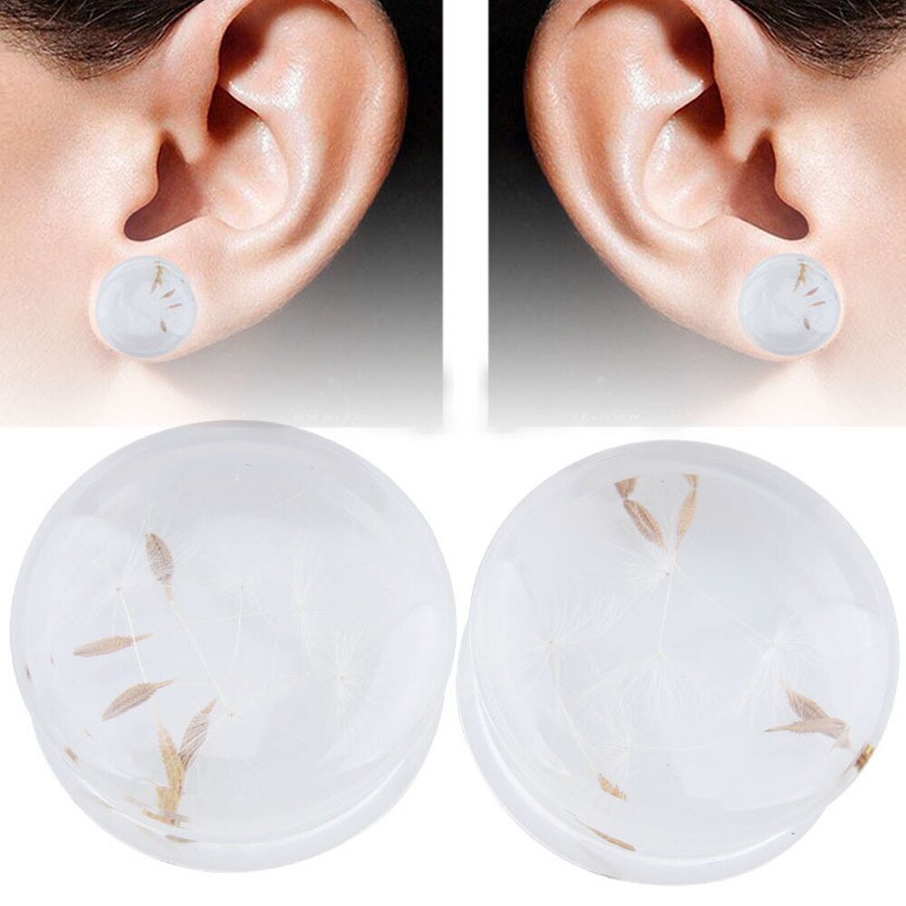 Pair Acrylic Colour Swirl Ear Plug Flesh Tunnels Stretcher Taper 8-25mm - Foto 6