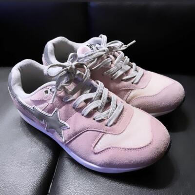 A BATHING APE Bapesta Sneaker Shoes Pink Low US6 Used Japan