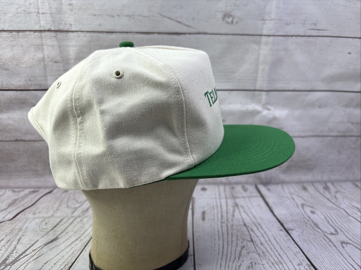 Vintage Telmark Inc Agri-Lease Hat Cap SnapBack White W/ Green Bill And Letters View 6