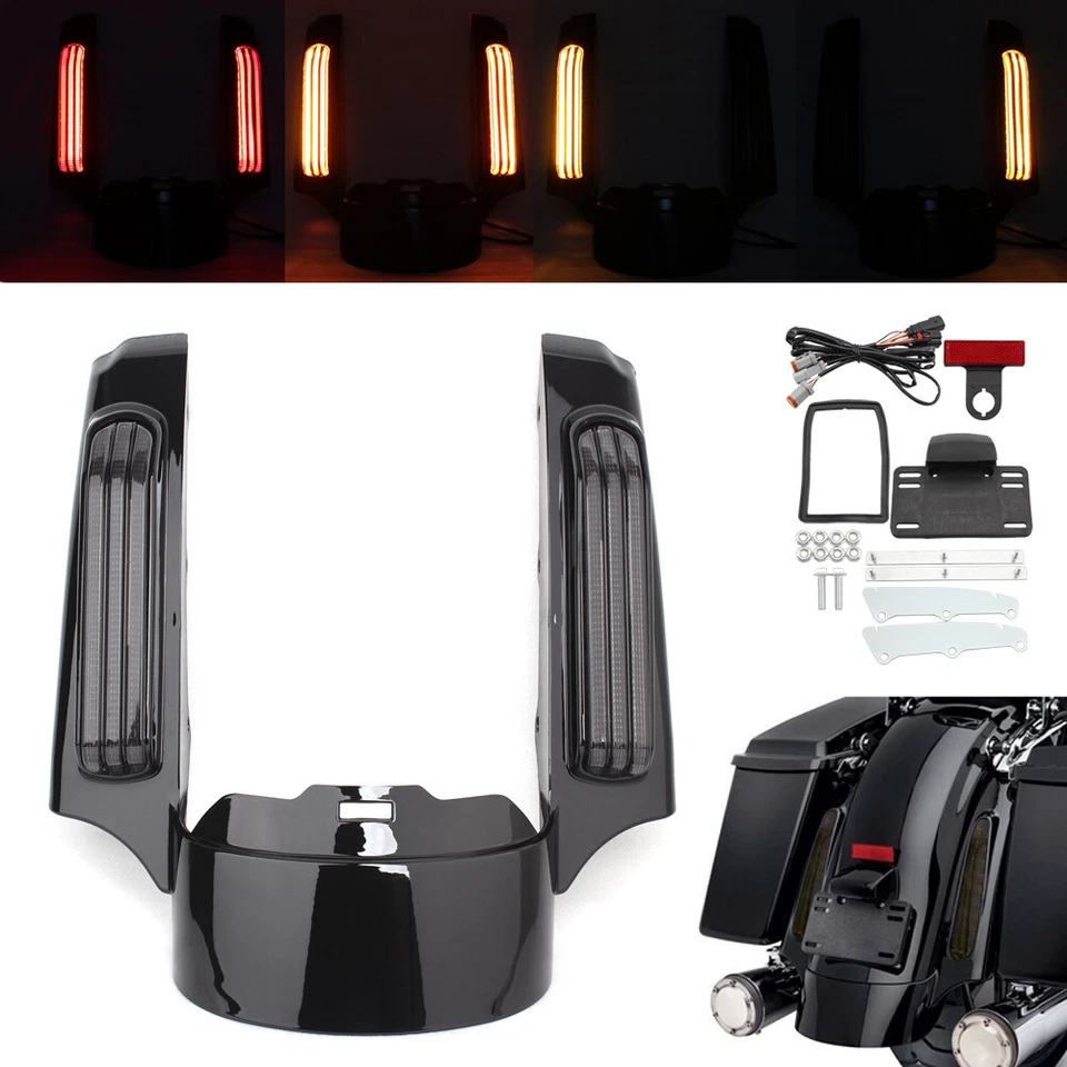 Extensión guardabarros trasero fascia luz LED para Harley Touring Road Glide 2014-2023 Foto 3 de 4