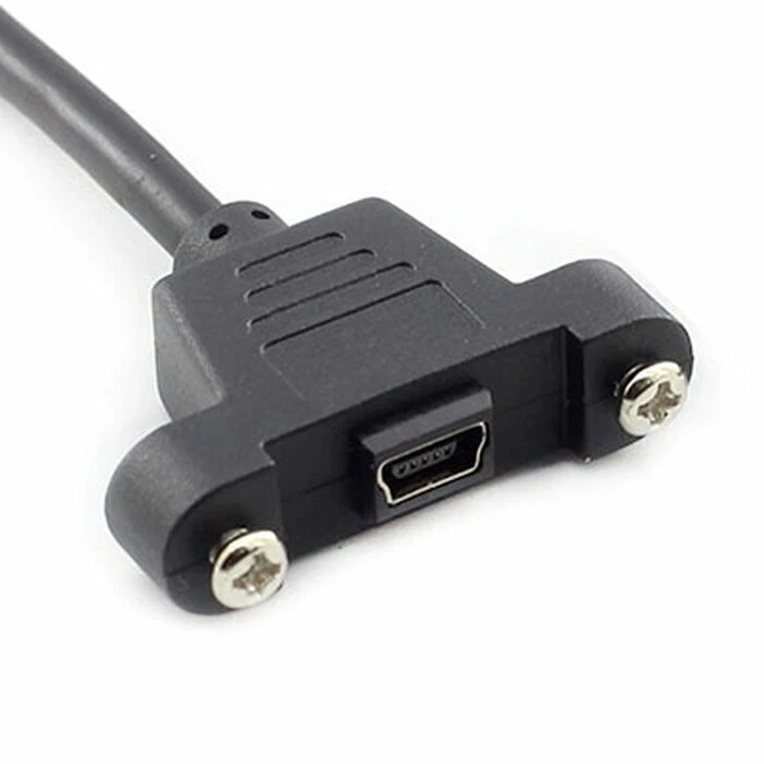 Mini USB 5Pin Male to Female Extension Adapter Cable Panel Mount Type 5Pin Cable - Image 2 of 4