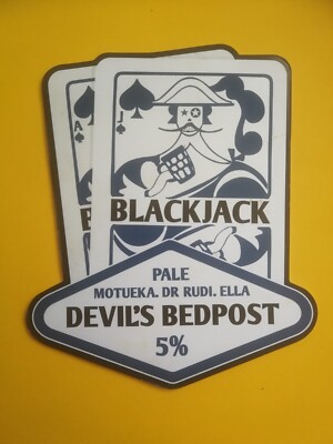 BLACK JACK Brauerei TEUFEL BETTPFOSTEN Ale Bier Pumpe Clip Abzeichen vorne Manchester