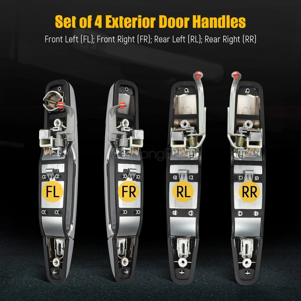 4pcs 80545 80546 80547 80105 Chrome Exterior Front/Rear Left/Right Door Handle - Изображение 3 из 4