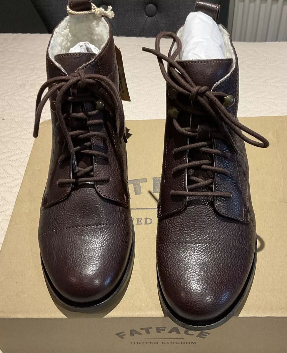 FAT FACE CAMILLA LACE TIE UP BROWN ANKLE WORKER BOOTS SIZE 5 Brand New FATFACE