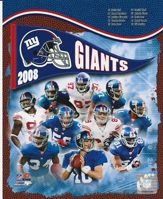2008 NEW YORK GIANTS TEAM COLLAGE COLOR 8X10 LICENSED NFL PHOTO