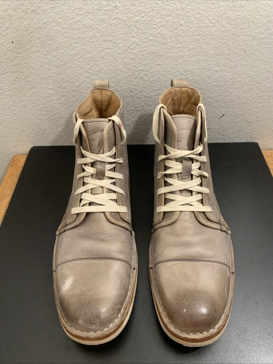 John Varvatos USA Cap Toe Grey Lace Boots Men display picture 3