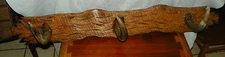 Hand Carved Solid Oak Ranch Style 3 Horn Hall Tree / Entry Hat Holder  (HT3)
