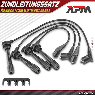 4x Zündleitungssatz Zündkabel für Hyundai Accent Elantra Getz Matrix KIA Rio II
