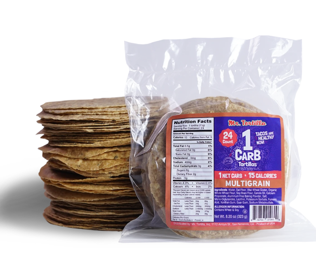 Mr. Tortilla 1g carb multigrain tortillas keto friendly low carb vegan