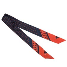 Vintage Skinny Scarf Nautical Theme Red Blue Sea Style