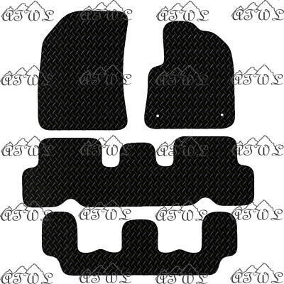 FITS CITROEN C4 GRAND PICASSO (7 SEAT) 2007 TO 2013 BLACK RUBBER CAR FLOOR MATS.