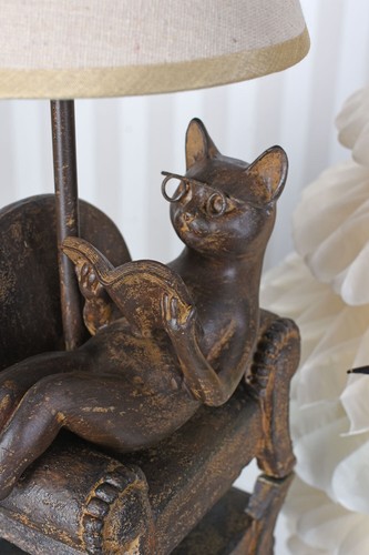 Tischlampe Katzenfigur Leuchte Katze Tischleuchte Tierfigur Katzenlampe Lampe - Bild 5 von 5