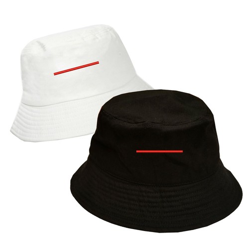 embroidered cotton bucket hats / White 