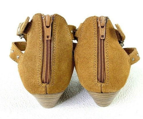 Minnetonka Tan Camel Suede Leather Fringe Studded Strappy Sandals Women's 9 - Bild 5 von 8