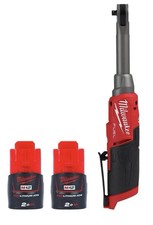 Image of Milwaukee M12 1/4" Extended Ratchet Kit M12FHIR14LR + 2 x M12 B2 Batteries FUEL
