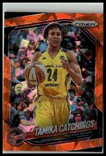 Tamika Catchings 2025 Panini Prizm Orange Cracked Ice Prizm-#60 Indiana Fever