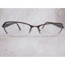 Escada VES 740 Brown Gold Cat Eye Semi Rimless Eyeglasses Frames Italy 52-16-140