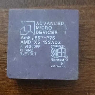 AMD Am5x86-P75 Processor 133 MHz Socket 3 1 Core AMD-X5-133ADZ Vintage CPU