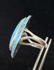 Old Pawn Zuni Native American Sterling Turquoise Knuckle Ring sz6 Singed IP — photo 5