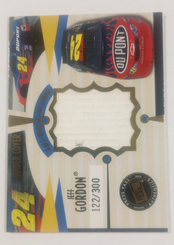 2002 Jeff Gordon S.N. 122/300 Car Press Pass Eclipse Under Cover Race-Used...