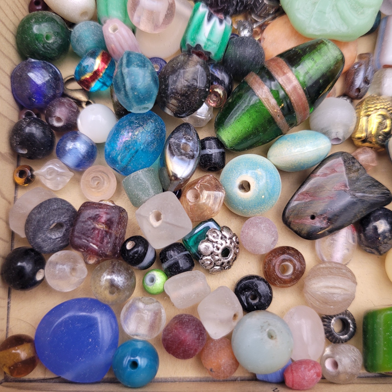 Bead Mix LOT - Czech Glass, and Mixed Beads 7+ ounces You get what is pictured