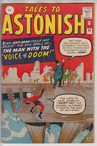 TALES TO ASTONISH # 42  -VG 3.5  ANT-MAN  JACK KIRBY COVER   PENCE  1963
