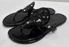 Tory Burch Miller Black Patent Leather Sandals Sz 7 M