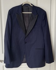 Suitsupply Lazio Tuxedo FL Slim Brescia Suit Pants Men US 48 Navy Wool