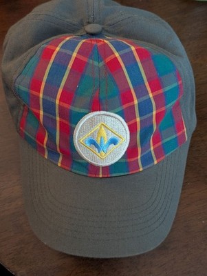 Webelos Uniform Flex Cap Plaid Design Medium/Large 95% Polyester 5% Spandex