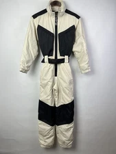Vintage Giorgio Armani NEVE Snow Suit Costume Beige Black Size 40 Made in Italy