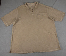 Tommy Bahama XLT Polo Shirt Men Tan Cotton Island Crafted Textured Big Tall