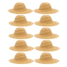  10pcs Miniature Top Hats: Mini Hand Woven Cowboy Caps Mini Straw Hats For Diy