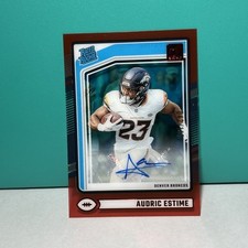 AUDRIC ESTIME 2024 CLEARLY DONRUSS RATED ROOKIE RED A RC AUTO #’d /149 Broncos
