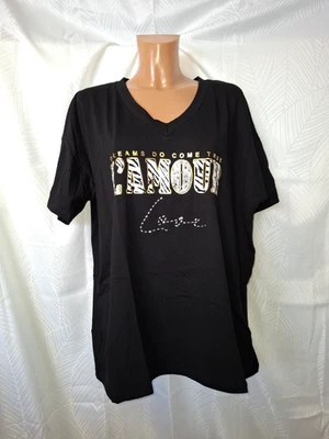 italy T-Shirt ca 46 48 50 schwarz Glitzer E&F Paris NEU Stretch Shirt Sommer - Bild 1 von 4
