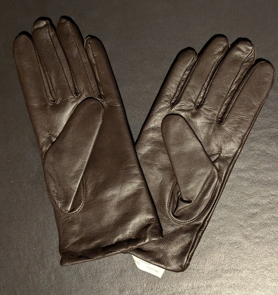 Luvas femininas Isotoner de couro forrado de cashmere unissex tamanho 8 pinha marrom NOVO - Imagem 4 de 4