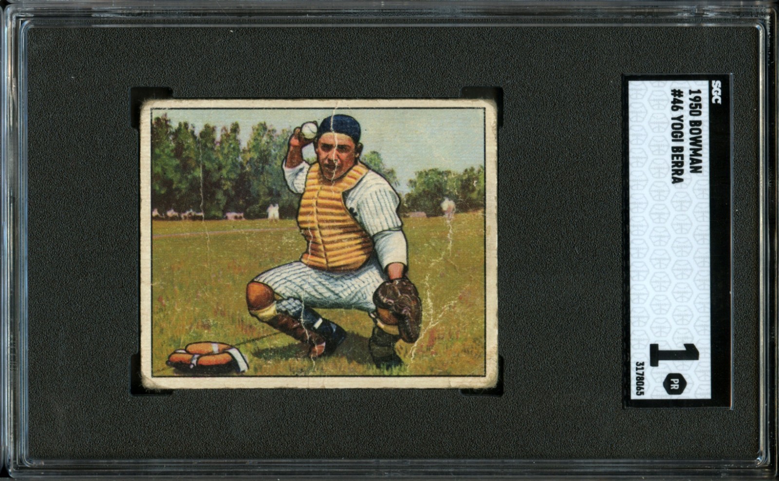 1950 Bowman #46 Yogi Berra SGC 1