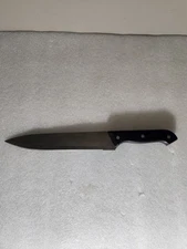 Vintage Stainless China Black Handle Chef's Knife • Synthetic Handle 7¾" Blade