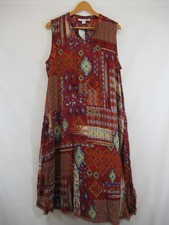 NEW Coldwater Creek Boho Dress Petite PXL Sleeveless Tassel Pockets Geometric