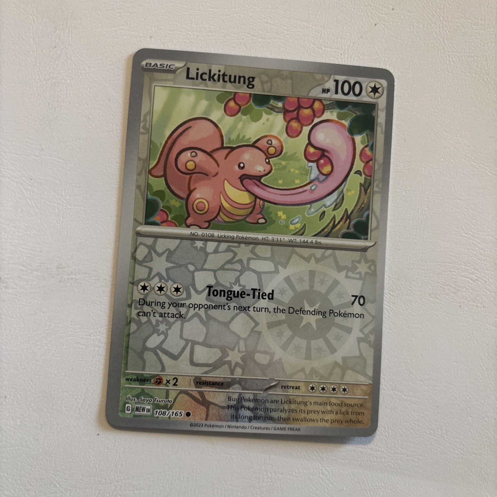 Lickitung 108/165 Sv: Scarlet & Violet 151 Reverse Holo Mint Condition
