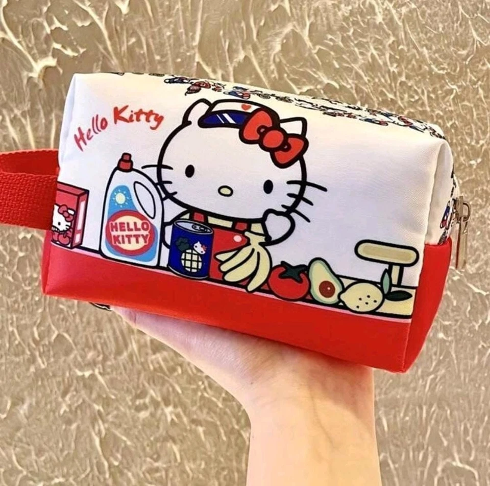 Bolso de Maquillaje Hello Kitty Organizador de Viaje Mango Sanrio Linda Niña Mujer Nuevo Foto 2 de 3