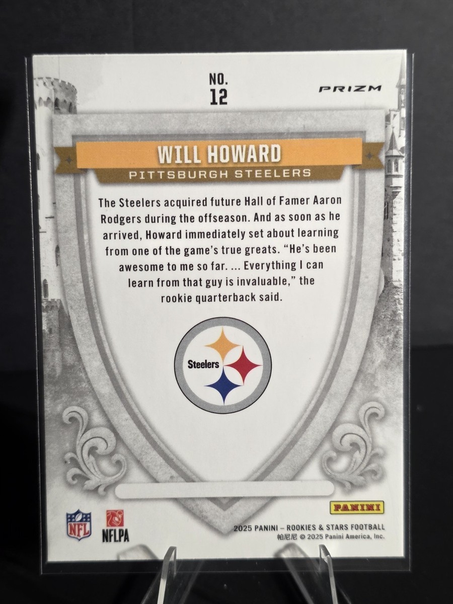 2025 Rookies & Stars Crusade Will Howard Blue Plaid Prizm SP RC
