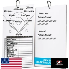 Murray Sporting Goods Dry Erase Double-Sided Baseball Coaches Clipboard