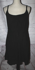 Old Navy Women's Black Linen Blend Smocked Back Sundress w/Pockets Size L *EUC*