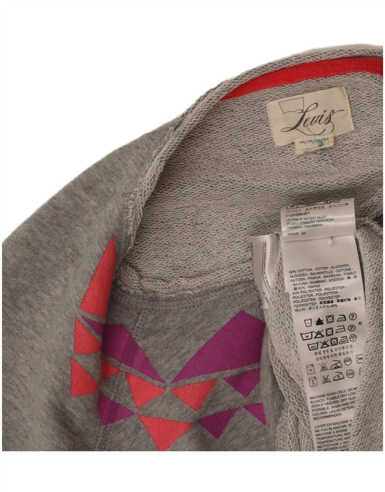 LEVI'S Womens T-Shirt Top UK 14 Medium Grey Geometric Cotton UI16 — 第 3/3 张图片