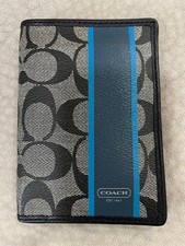 COACH Passport Case Signature Blue Black 6a