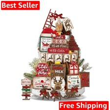 23 Pcs Winter Tiered Tray Decor Snowman Farmhouse Decor Christmas Tiered Sign...